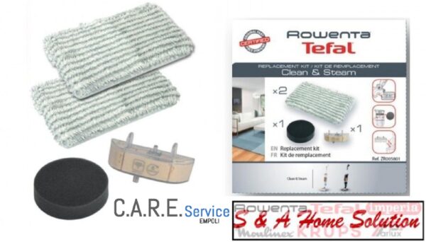ROWENTA KIT 2x PANNO + FILTRO ANTI CALCARE + SPUGNA CLEAN & STEAM RY7535 RY7557