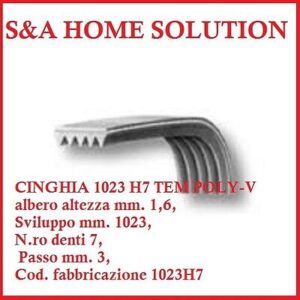 CINGHIA PER LAVATRICE 1023 H7 TEM POLY-V COD. 00126384 UNIVERSALE