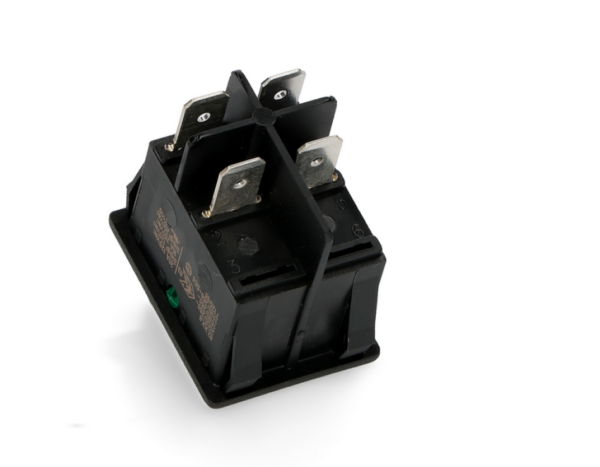 INTERRUTTORE BIPOLARE LUMINOSO VERDE 250V MAX 20A - F037V Mis 25.5 x 31 mm