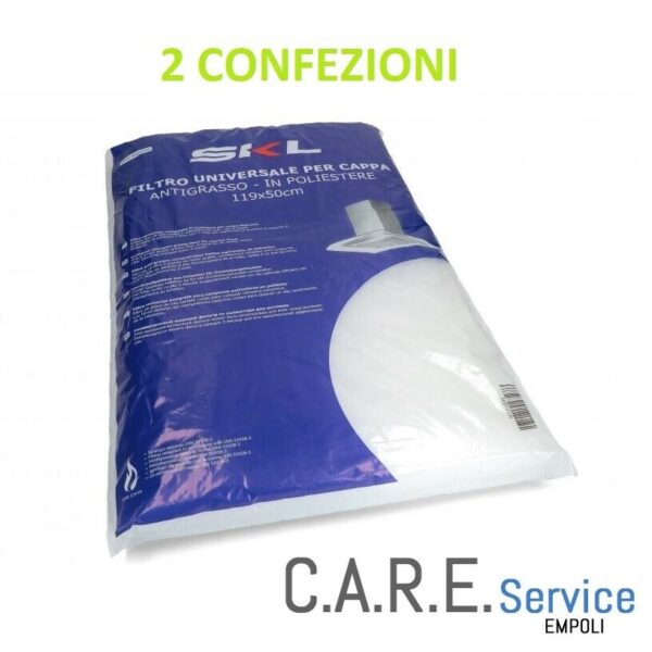 FILTRO POLIESTERE ANTIGRASSO CAPPA UNIVERSALE MISURE 1190 X 500MM 2 CONFEZIONI