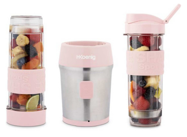 H.Koenig Mini Frullatore portatile SMOO12,Compatto 570ml,Senza BPA,4 Lame  Inox - C.A.R.E. Service Shop Online