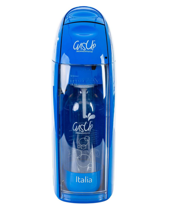 Gasatore d'acqua Frizzante GasUp Mod. Italia blu, con bombola e bottiglia incl.