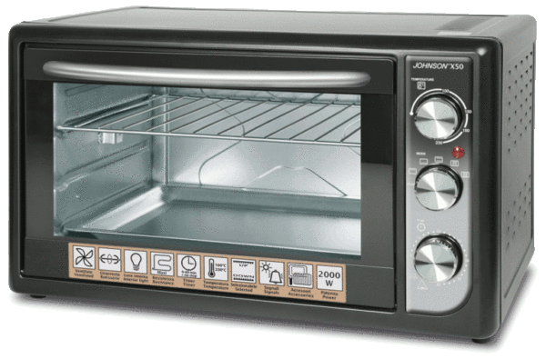 JOHNSON X50 FORNETTO ELETTRICO STATICO E VENTILATO 50 LITRI 1300W CON GIRARROSTO