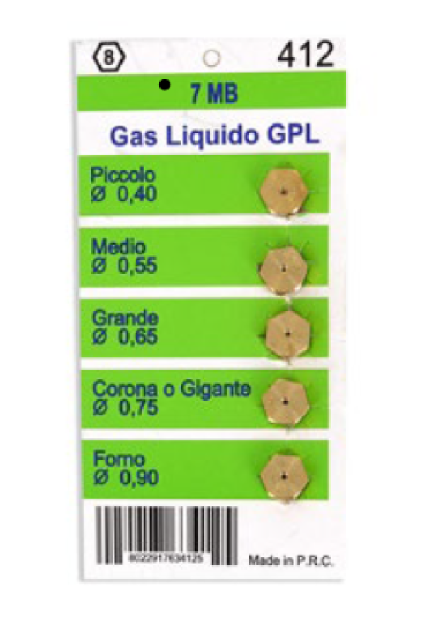 KIT UGELLI INIETTORI 7MB GPL LIQUIDO PER CUCINE E PIANI COTTURA INDESIT