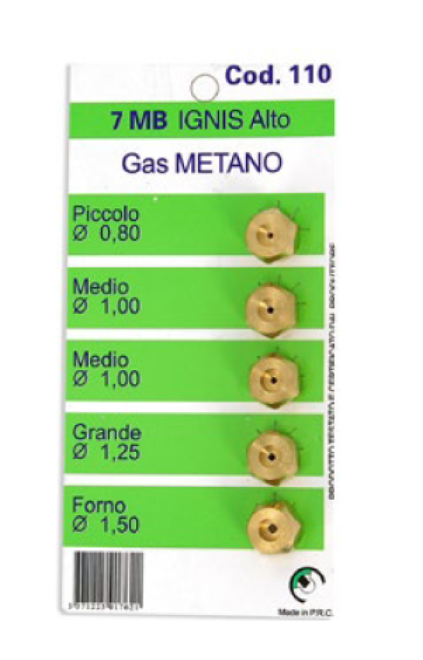 UGELLI 7MB METANO INIETTORI KIT A GAS PER CUCINE E PIANO COTTURA A GAS PIANI