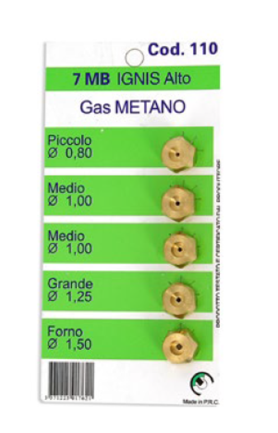 UGELLI 7MB METANO INIETTORI KIT A GAS PER CUCINE E PIANO COTTURA A