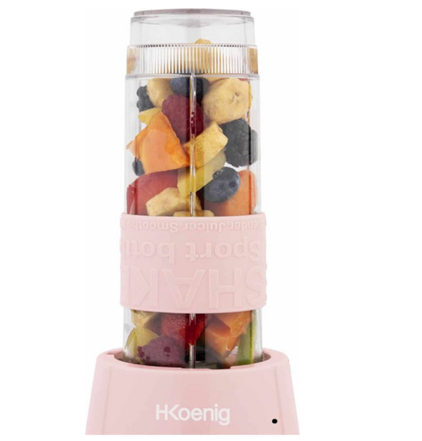 H.Koenig Mini Frullatore portatile SMOO12,Compatto 570ml,Senza BPA,4 Lame Inox