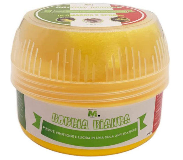 DETERGENTE UNIVERSALE BIODEGRADABILE ROCCIA BIANCA 500G + 2 SPUGNE OMAGGIO