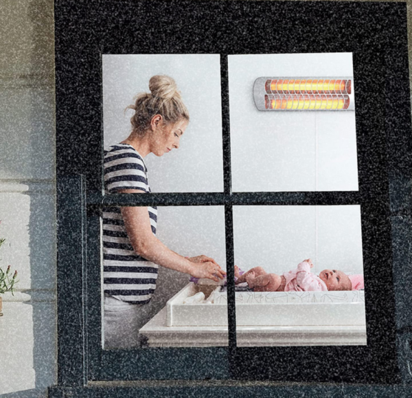 HyCell Riscaldatore radiante a parete con 2 impostazioni di calore 600W o 1200W