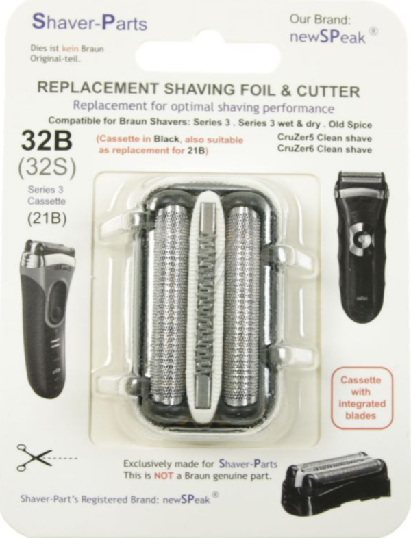 Braun tipo 32B Testina, lama di Ricambio per Braun serie 3 COLORE NERO Compatib.