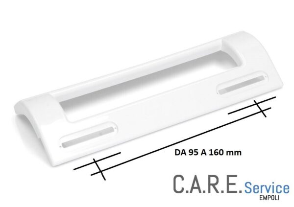 MANIGLIA PORTA FRIGORIFERO UNIVERSALE BIANCA INTERASSE FORI DA 95 A 160MM