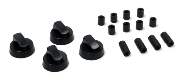 MANOPOLE UNIVERSALI PIANO COTTURA CUCINA COLORE NERO 4 PEZZI  PASSO 6 - 8 mm