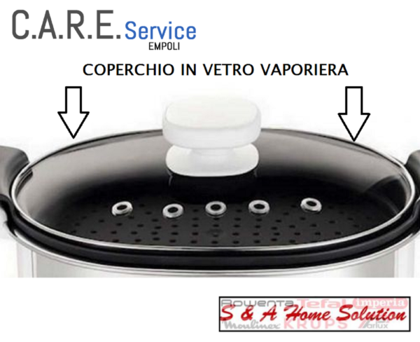 MOULINEX COPERCHIO VETRO VAPORIERA XF384 CUISINE COMPANION HF800 HF800A