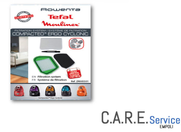 ROWENTA KIT FILTRO HEPA ZR005501 ASPIRAPOLVERE COMPACTEO ERGO CYCLONIC RO53