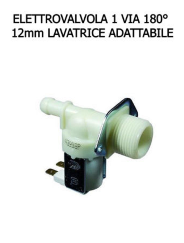 ELETTROVALVOLA 1 VIA 180° 12mm  LAVATRICE ADATTABILE