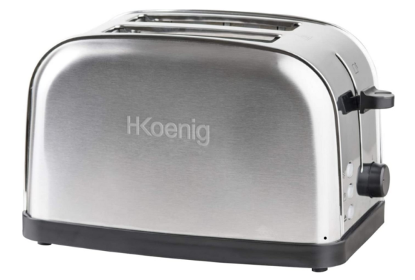 H.Koenig TOS7 tostapane, 850 W, Acciaio Inossidabile, 2 Scomparti, Argentato