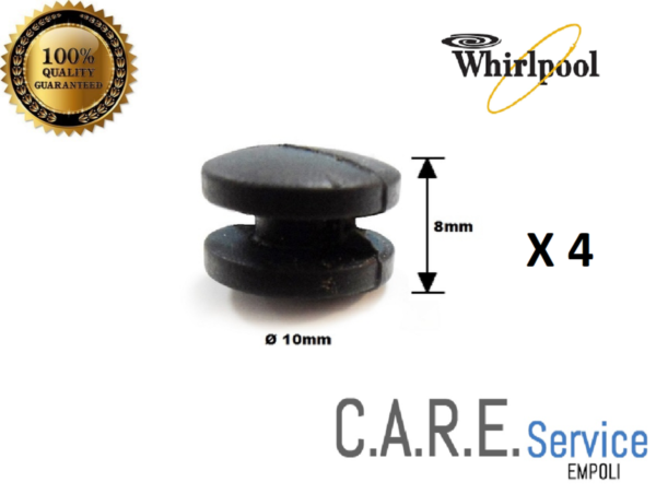 Piedino in gomma per griglie diametro 10 mm altezza 8 mm  Marca: Whirlpool