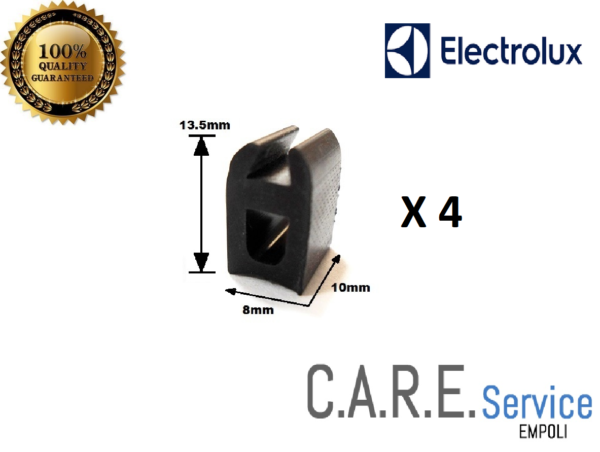 4 Piedini in gomma per griglie base 10x8 mm altezza 13,5 mm  Marca: Electrolux