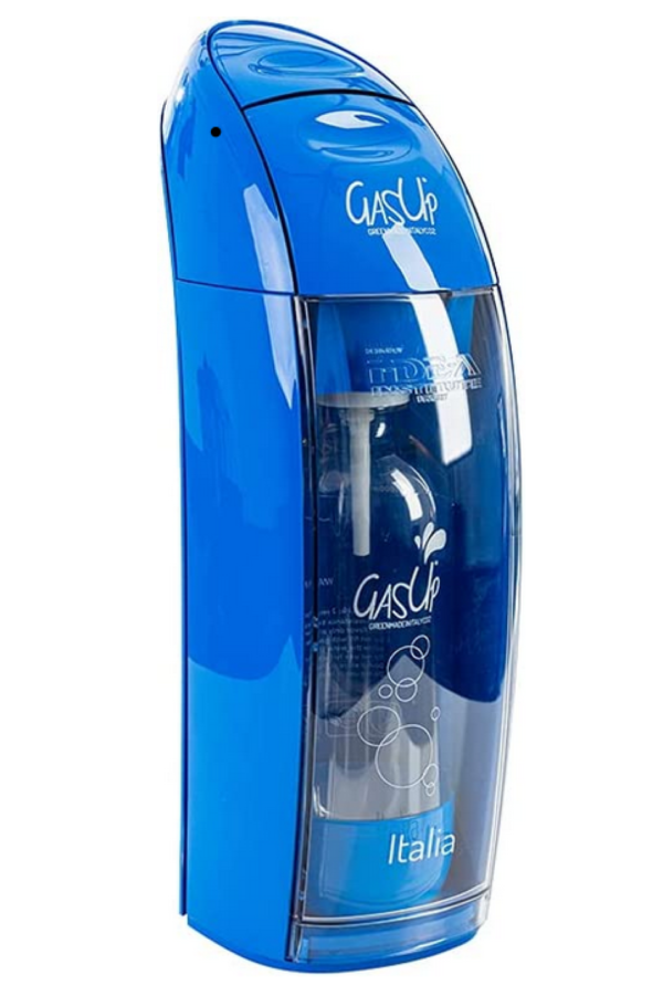 Gasatore d'acqua Frizzante GasUp Mod. Italia blu, con bombola e bottiglia incl.