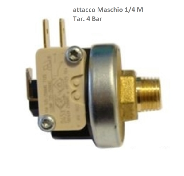Pressostato MATER attacco 1/8 taratura 4,0 bar - 1 micro - 3 contatti
