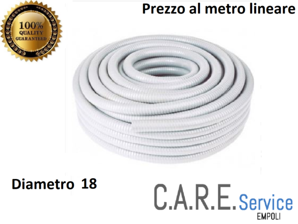 TUBO SCARICO CONDENSA CLIMATIZZATORE SPIRALATO Diam.interno 18 mm BIANCO