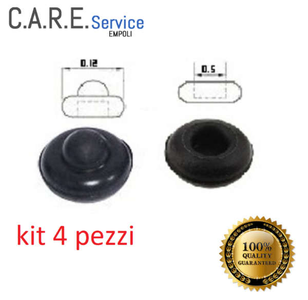 Kit 4 gommini paracolpi per griglie altezza 7mm Whirlpool