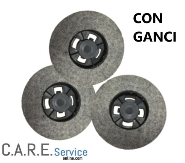 SPAZZOLE CON FELTRO PER LUCIDATRICE CON GANCI 3PZ COMPATIBILE