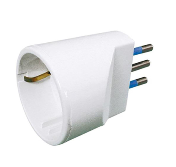 Adattatore Spina con Presa Schuko due poli 10A TEDESCA, piccola