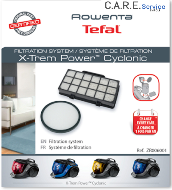Rowenta kit filtri Hepa per  serbatoio aspirapolvere X-Trem Power Cyclonic RO698