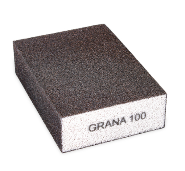 Spugna abrasiva a grana fine 100 misura 10x7x3 cm multiuso