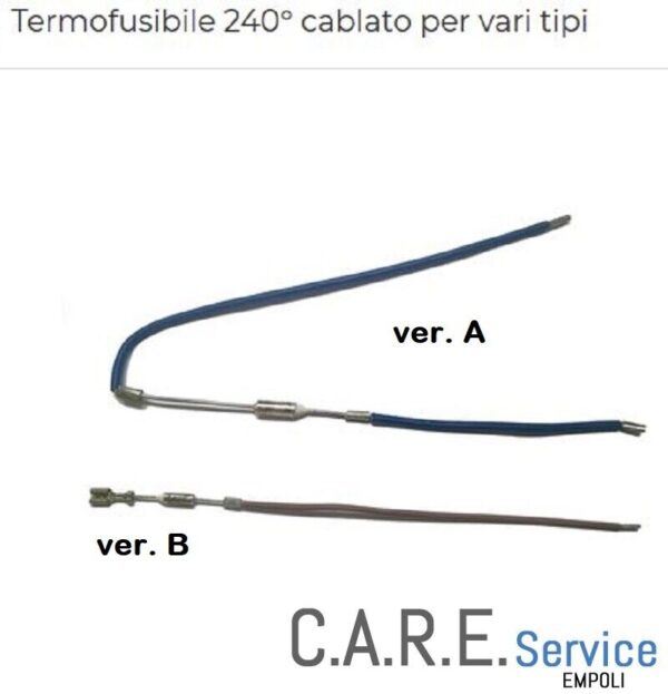 TERMOFUSIBILE CABLATO IN LINEA 240° C 1 PEZZO PER FERRI DA STIRO E VARI USI.