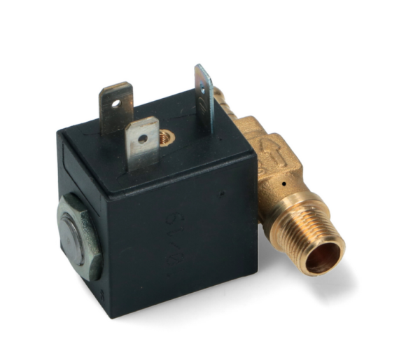 Elettrovalvola OLAB attacco maschio 1/8 picc. con portagomma 90° dritto 80° C