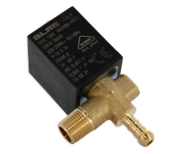 ELETTROVALVOLA VAPORE FERRO DA STIRO 90° 1/8 ANGOLARE CON BOBINA 4W