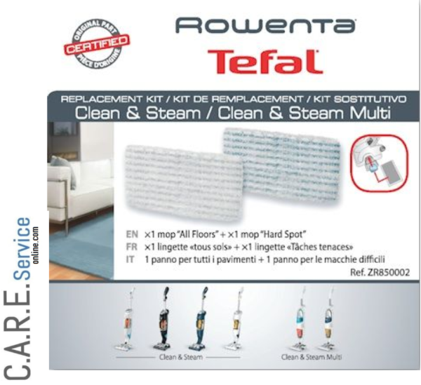 Rowenta kit panni scopa vapore Clean Steam Multi RY75 RY85 RY7557 RY8534