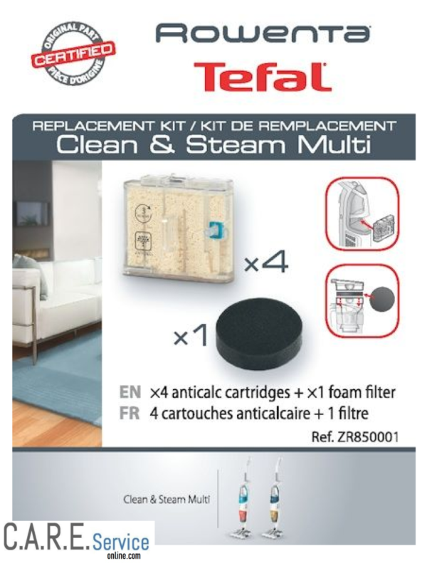 Rowenta kit filtri resine acqua spugna scopa vapore Clean Steam Multi RY8534