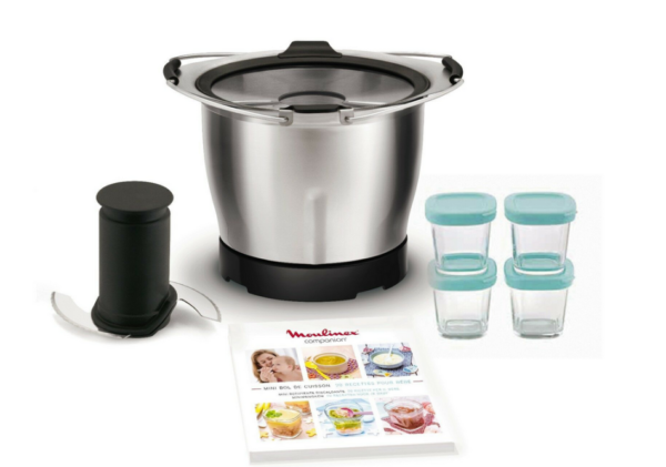 Moulinex accessorio mini ciotola tritatutto 1,4L + 4 ciotole Companion XF387 HF