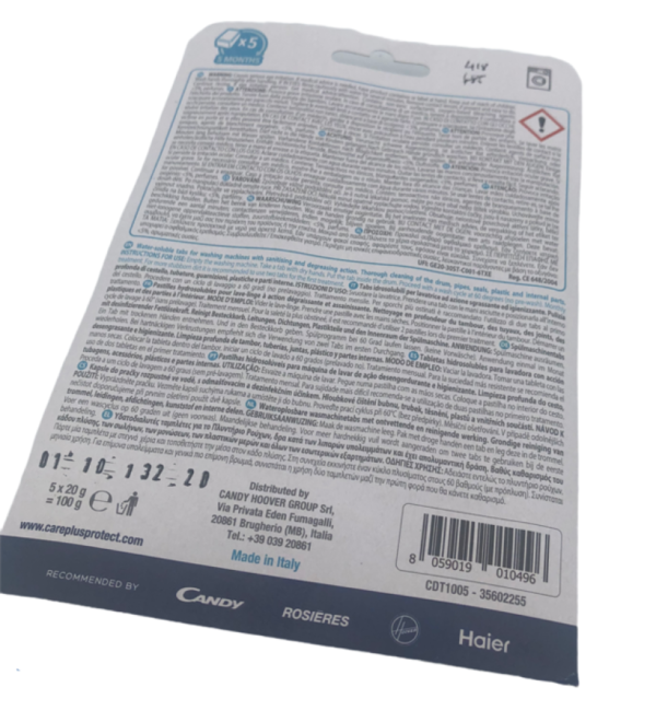 CARE+PROTECT Tabs Igienizzanti per la Cura e iginizzazione della Lavatrice
