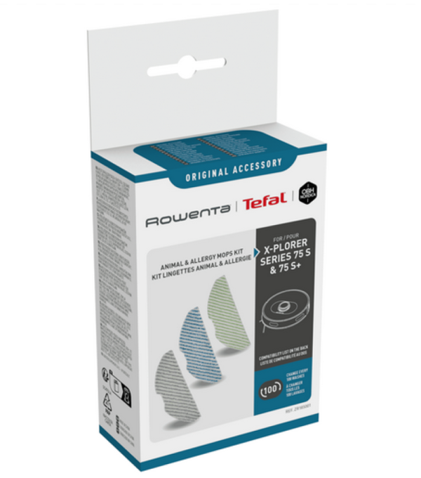 Kit 3 Panni per Robot Rowenta X-PLORER SERIE 75 S ZR185001 ORIGINALE