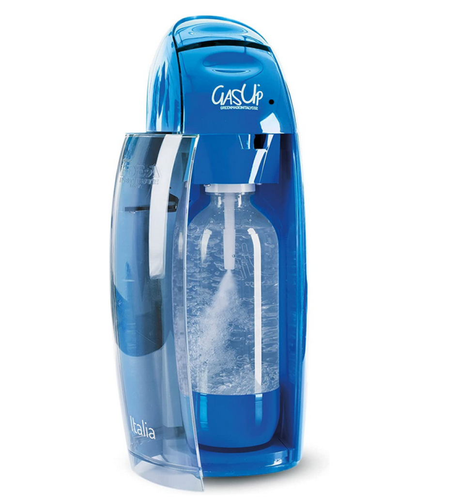 Gasatore d'acqua Frizzante GasUp Mod. Italia blu, con bombola e bottiglia  incl. - C.A.R.E. Service Shop Online
