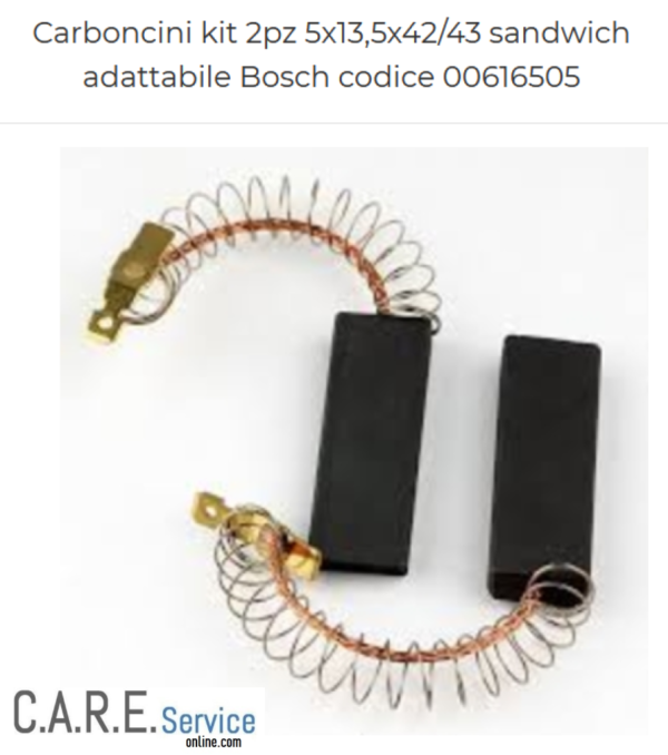 Spazzole Carboncini motore  per Bosch 00616505, 616505, 00631706, 631706