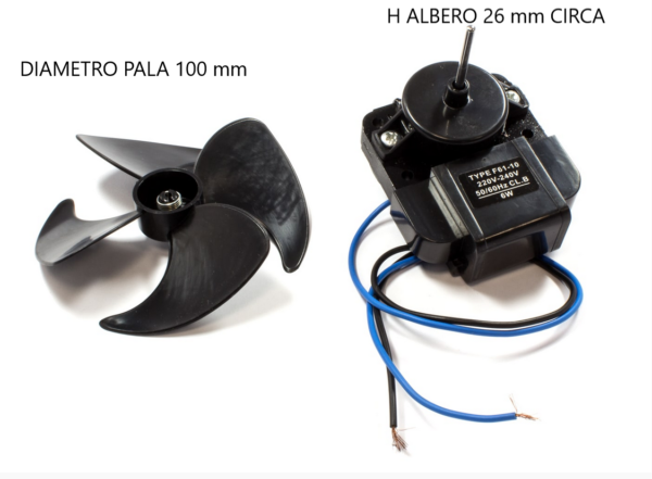MOTORE CON VENTOLA PER FRIGORIFERO NO FROST - 481936170011 MOTOVENTILATORE