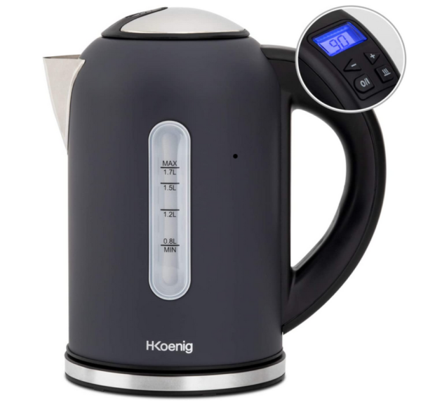 H.Koenig BOE52 Bollitore Elettrico, Programmabile, Termostato 40°/100° 1.7 Lt