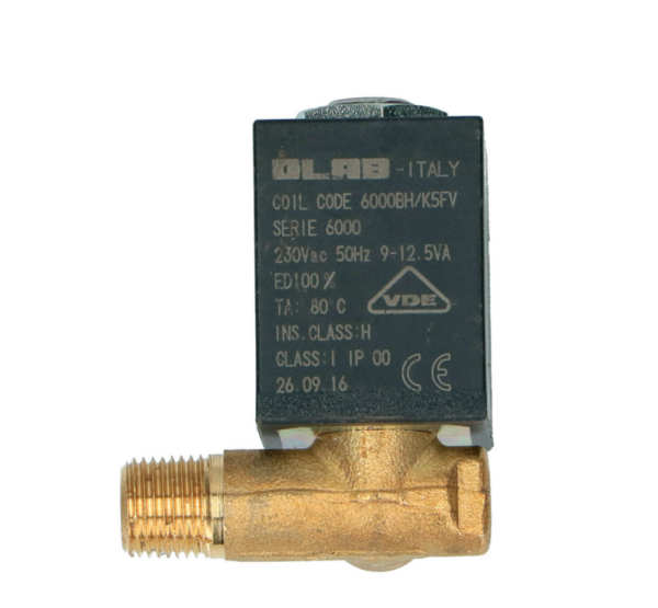 ELETTROVALVOLA 90° RACCORDO MASCHIO SX 1/8'' UNIVERSALE PER FERRO DA STIRO OLAB