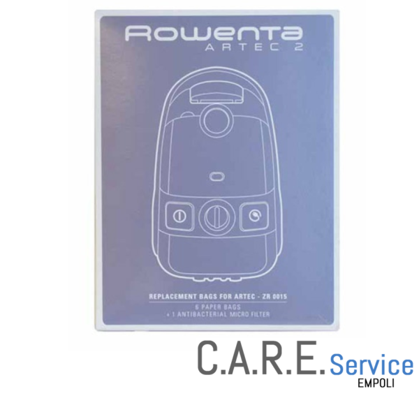 6 Sacchetti Non Tessuto + 1 Microfiltro Aspirapolve Artec ROWENTA - ZR001501