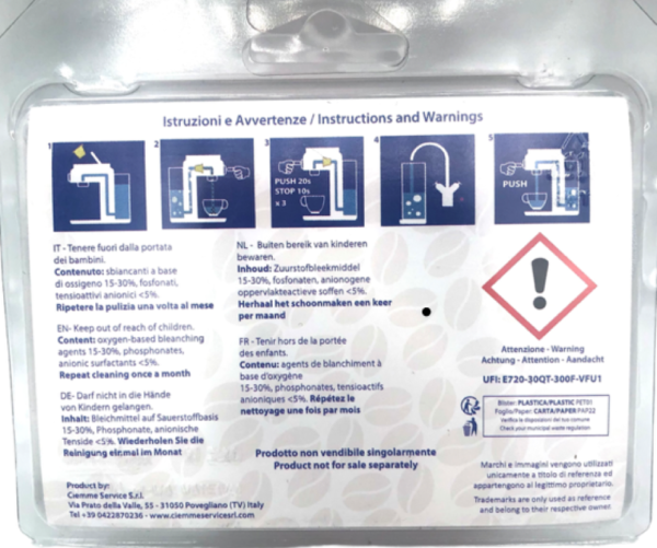 Capsule per la pulizia delle macchine da caffè serie Lavazza blu, conf. da 6