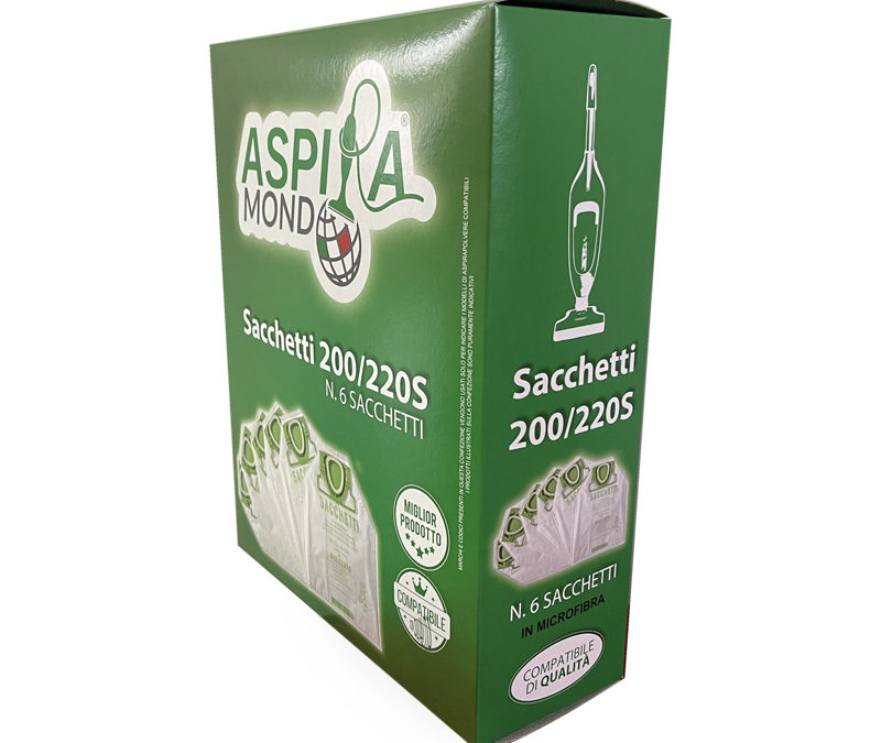 SACCHETTI RICAMBIO PER FOLLETTO VK200 E VK200S 6 PEZZI IN SCATOLA
