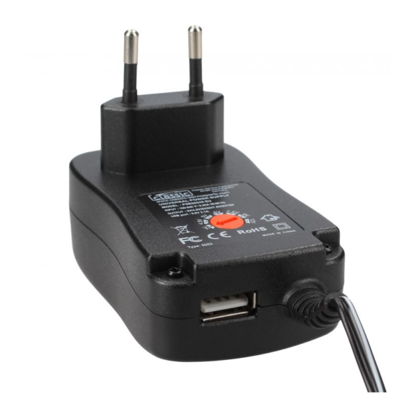 Alimentatore stabilizzato universale da 30W  regolabile da 3V a 12V DC